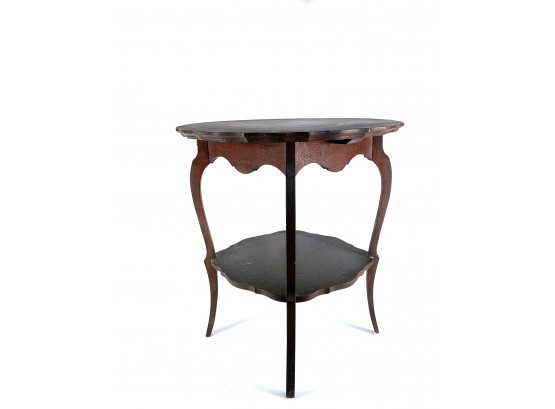 22inch Tiered Round Mahogany Side Table On Cabriole Legs