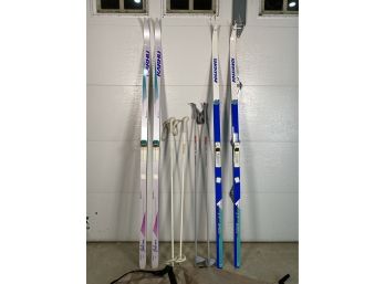(2) Pair Of Cross Country Ski's And Poles