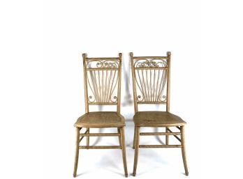 Heywood Brothers By Wakefield Company - Early Heywood Wakefield Cane Seat Chairs