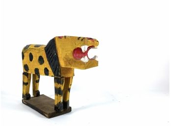Hand Painted Carved Wooden Tiger