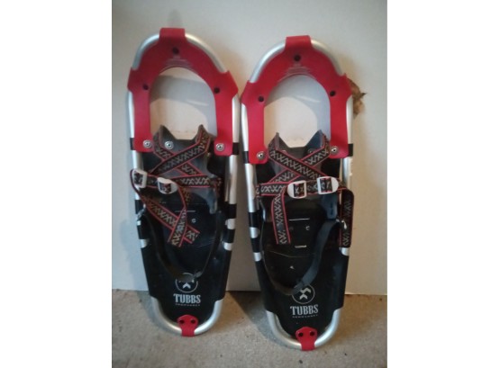 Pair Of Tubbs 25 Discovery Snowshoes USA Red & Aluminum Quick Draw