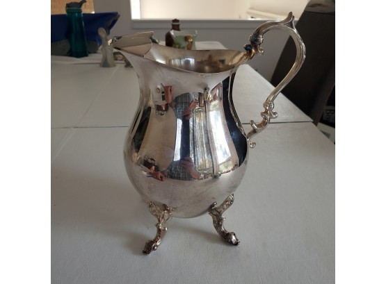 Ornate Footed Serving Pitcher English Silver Manf Corp