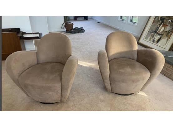 Vintage 90s Cool And Comfy Contemporary Swivel Chairs