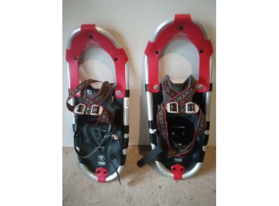 Pair Of Tubbs 21 Discovery Snowshoes USA Red & Aluminum Quick Draw