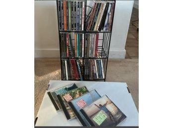 Metal Music CD Rack With 5o CDs - Max Capacity Is 69 CDs