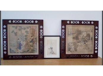 Vintage Asian Inspired Framed Prints Are Beautiful Period Style Art
