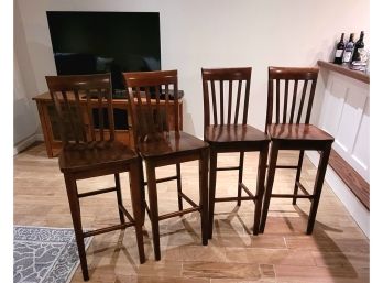 4 All Wooden Bar Stool / Chairs