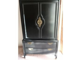 Black Laquer Bedroom Dresser / Cabinet By Century Furniture By Distinction