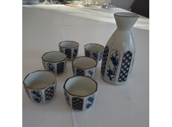 Sake Set With Pitcher & 6 Cups