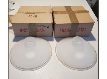 Pair Of Crystal Lamp Shades Made In Spain - In Original Boxes