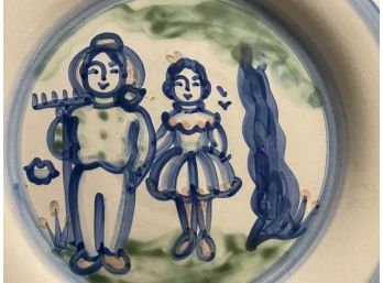Enchanting M.A. Hadley 'American Gothic' Style Painted Plate