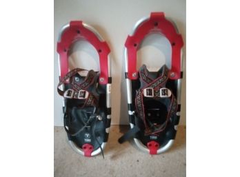 Pair Of Tubbs 21 Discovery Snowshoes USA Red & Aluminum Quick Draw