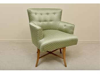Upholstered Parsons Tufted Back Swivel Chair