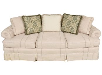 Huffman Koos Clayton Marcus Three Cushion Ruffled Skirt Sofa (Retail $1,710)