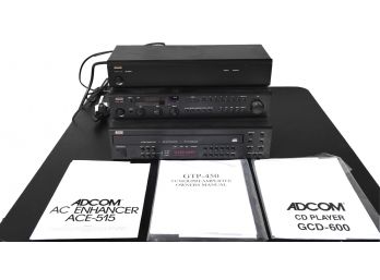 Adcom AC Enhancer ACE-515, Tuner/Preamplifier GTP-450 And CD Player GCD-600
