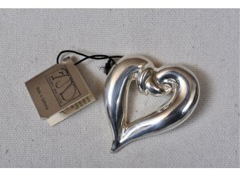 Signed Frederic Jean Duclos Sterling Silver Heart Shaped Pin