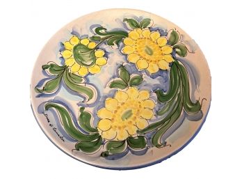 Signed Decorative Floral Hanging Platter
