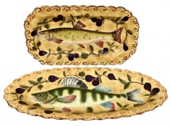 Pair Of Raymond Waites Pompeii Fish Platters