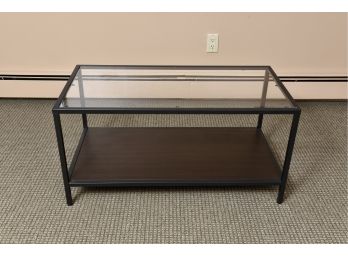 Rectangular Glass Top And Aluminum Coffee Table