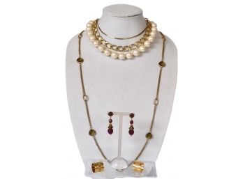Ralph Lauren Necklace, Faux Pearl Choker Necklace, Earrings And More
