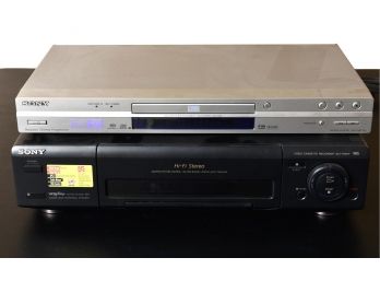 Sony Video Cassette Recorder SLV-790HF With Remote And Sony CD/DVD Player DVP-NS775V