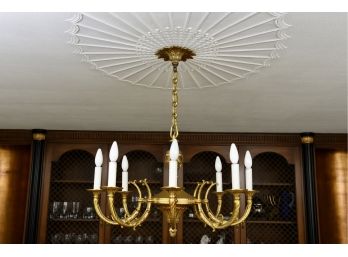 Eight Arm Louis XVI Style Imported Chandelier With Gilt Bronze Finish (Retail $4,806)