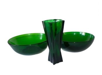 Lovely Green Glass Trio