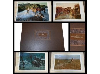 Large Collection Of Signed & Numbered Western Art Prints In Presentation Case, Franklin Mint