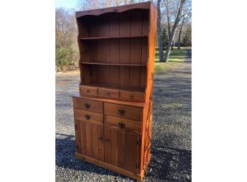 Pine Hutch Cabinet -  2 Pieces