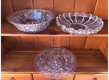 Pretty Glass Bowls And Platter