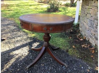Vintage Leather Top Rent Table