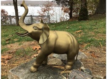 Solid Brass Elephant Sculpture