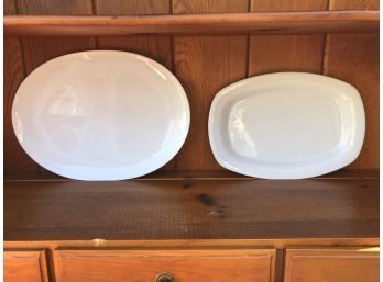 2 White Platters - Great For Christmas Cookies