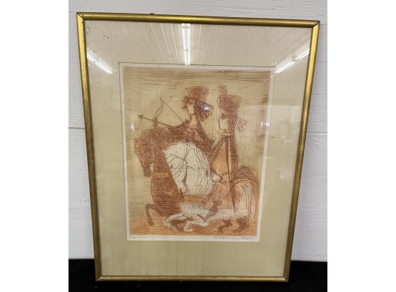 Pencil Signed And Titled Framed Lithograph