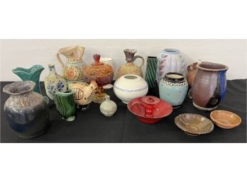 Large Lot Of Decorative Pottery And Glass Objects