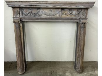 Paint Decorated Wooden Mantle