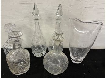 Six Piece Lot Of Clear Glass