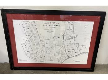 Framed Newark, NJ 'Wards' Map