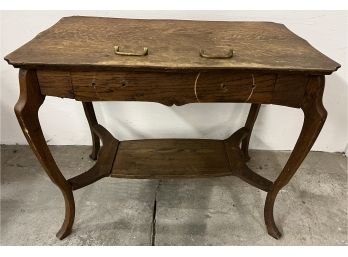 Oak One Drawer Library Table
