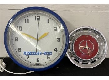 Two Mercedes Benz Clocks