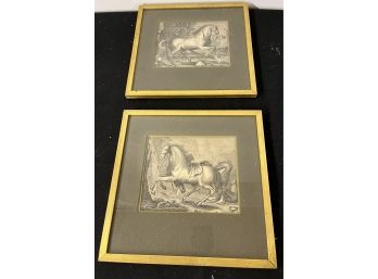 Two Black And White Equestrian Prints