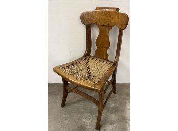 19th Century Cane Seat Curly Maple Side Chair