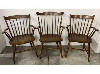 Three Signed Hitchcock Armchairs