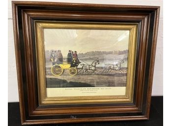Coach Print In Victorian Walnut Frame
