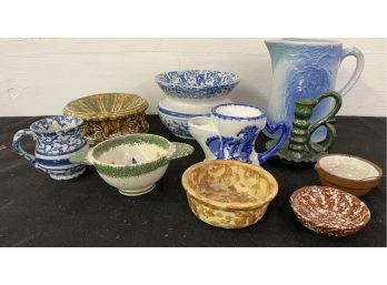 Ten Piece Lot Of Assorted Porcelain And Pottery Styles