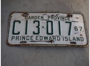 Vintage 1967 Garden Province Prince Edward Island License Plate