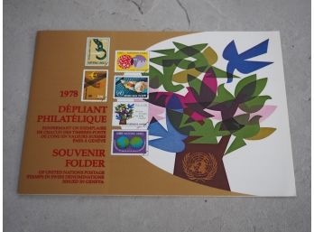 1978 United Nations Souvenir Folder Stamps In Swiss Denominations