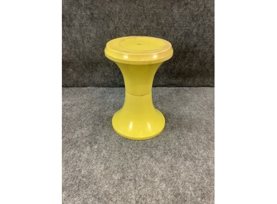 Vintage Yellow Plastic 2 Piece Stool