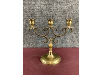 Vintage Brass Candelabra (3 Candles)