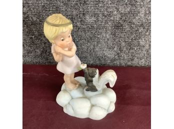 Porcelain Girl And Skunk